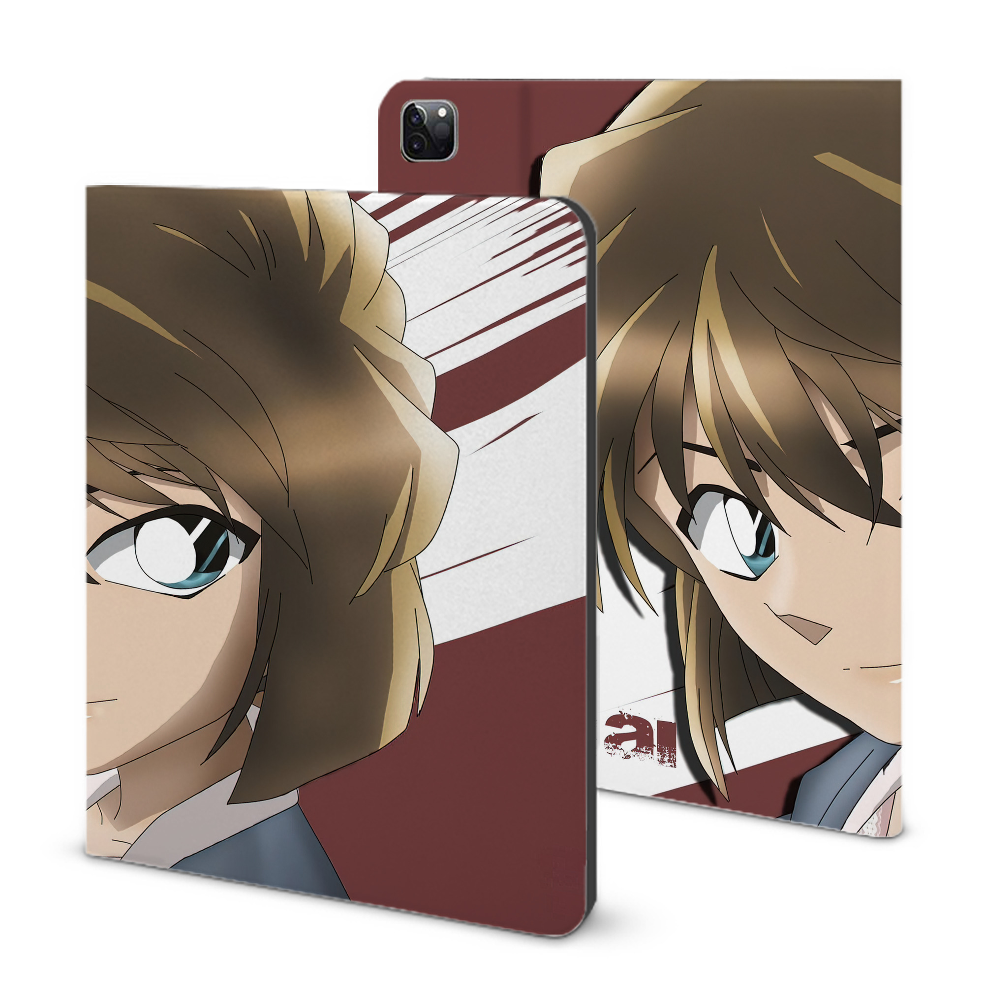 （画像用） 名探偵コナン Detective Conan IPad ケース ブック型 PUレザー TPU 耐衝撃 軽量 薄型 ペン収納なし 全面保護 IPad 各モデル対応